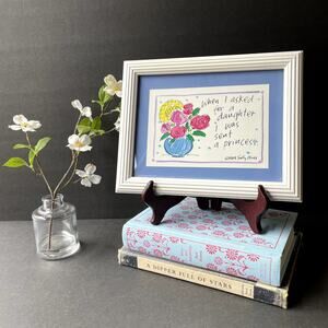 Vintage Sally Huss Framed Daughter Princess Print 1989